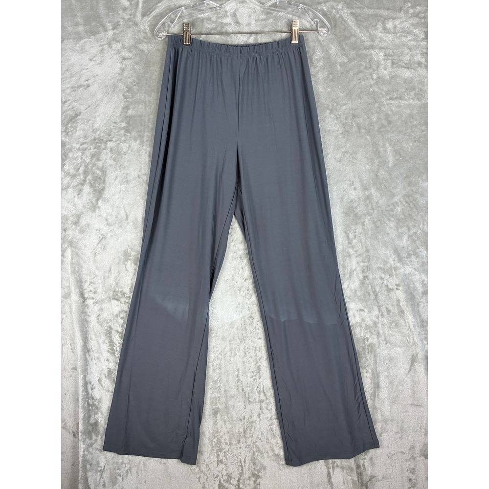 Attitudes by Renee‎ Gray Wide Leg Pants Womens Small Elastic Waist Como Jersey